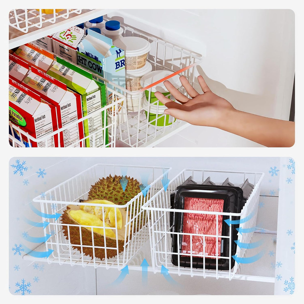 Orgneas Freezer Organizer Bins, Upright Freezer Basket Drawer Organizer Bins, Better Air