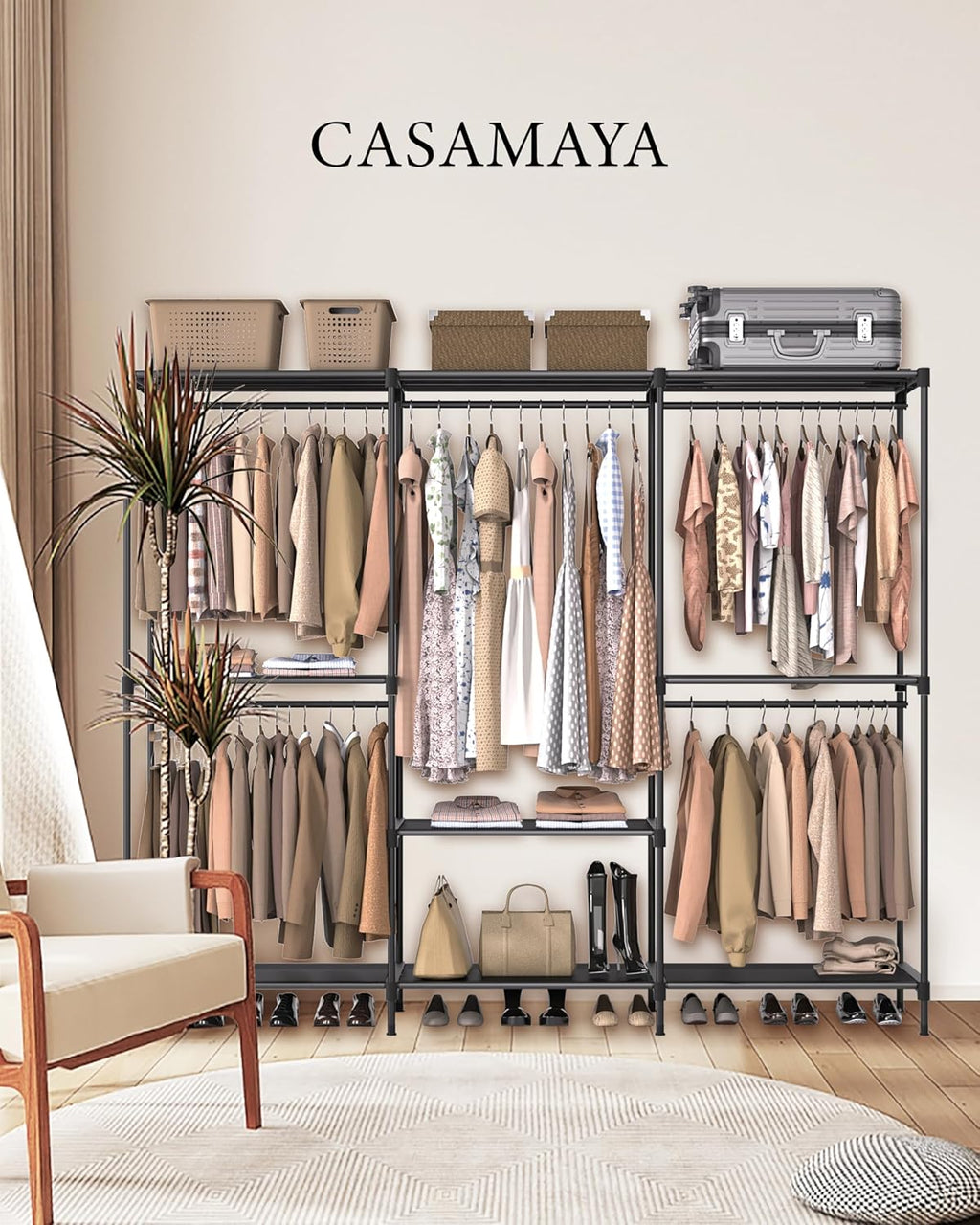 Clothes Rack, Portable Closet, 80.7 Inch Extra Large Capacity Wardrobe Closet, Clothes Storage