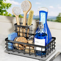 Kitchen Sink Caddy Organizer with Sponge & Brush Holder, Stone Drying Mat