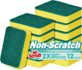 Sponges Kitchen Scrub Dish Sponge Scouring Pad, 12 Pack Cleaning Brush Scrubber Supplies for Soap