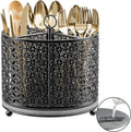 360° Rotating Utensil Holder Caddy - Fast-Drying Silverware Flatware Organizer - 4 Compartment