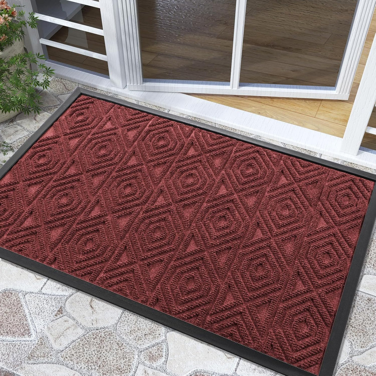 Yimobra Door Mat, Outdoor Indoor Entrance Welcome Mat, Heavy Entry Front Door Mat, Stain & Fade