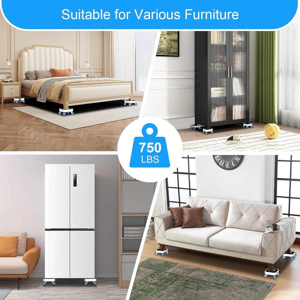 New Upgrade Furniture Sliders, Furniture Movers with Wheels, Furniture Lift Mover Tool Set with