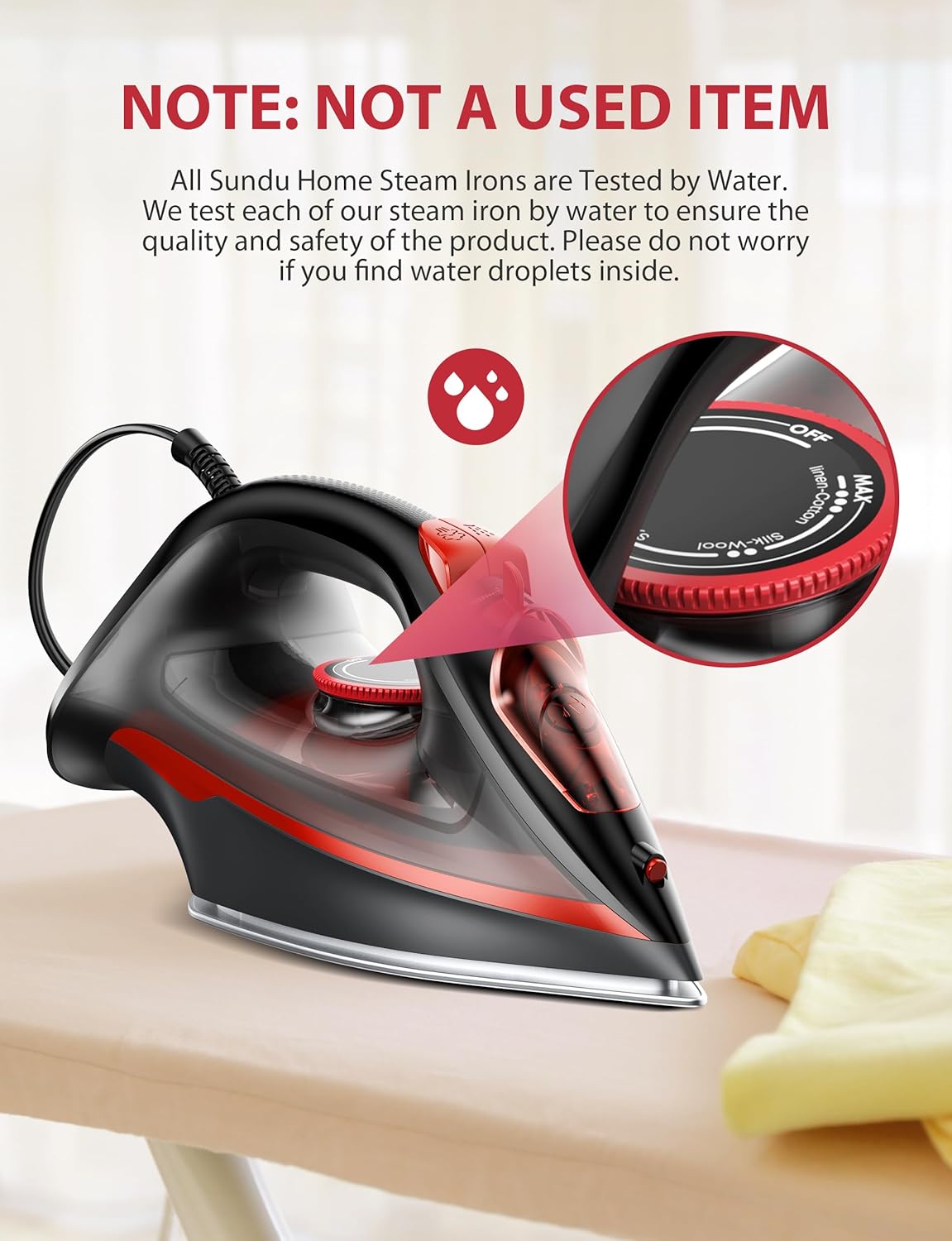 Irons Steamer for Clothes, 1500W Iron with Burst of Steam, 500 Microsteam Holes, Powerful Steam