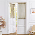Tollpiz Small Sheer Door Curtain Closet Linen Textured Curtain Sheers Doorway Light Filtering Voile