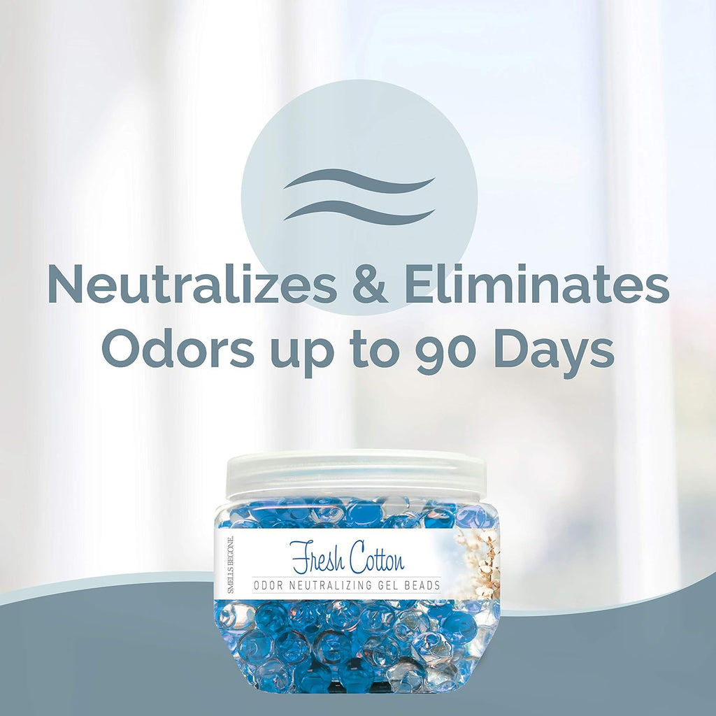 SMELLS BEGONE Odor Eliminator Gel Beads - 12 oz, Pack of 2 - Eliminates Odor in Bathrooms, Cars