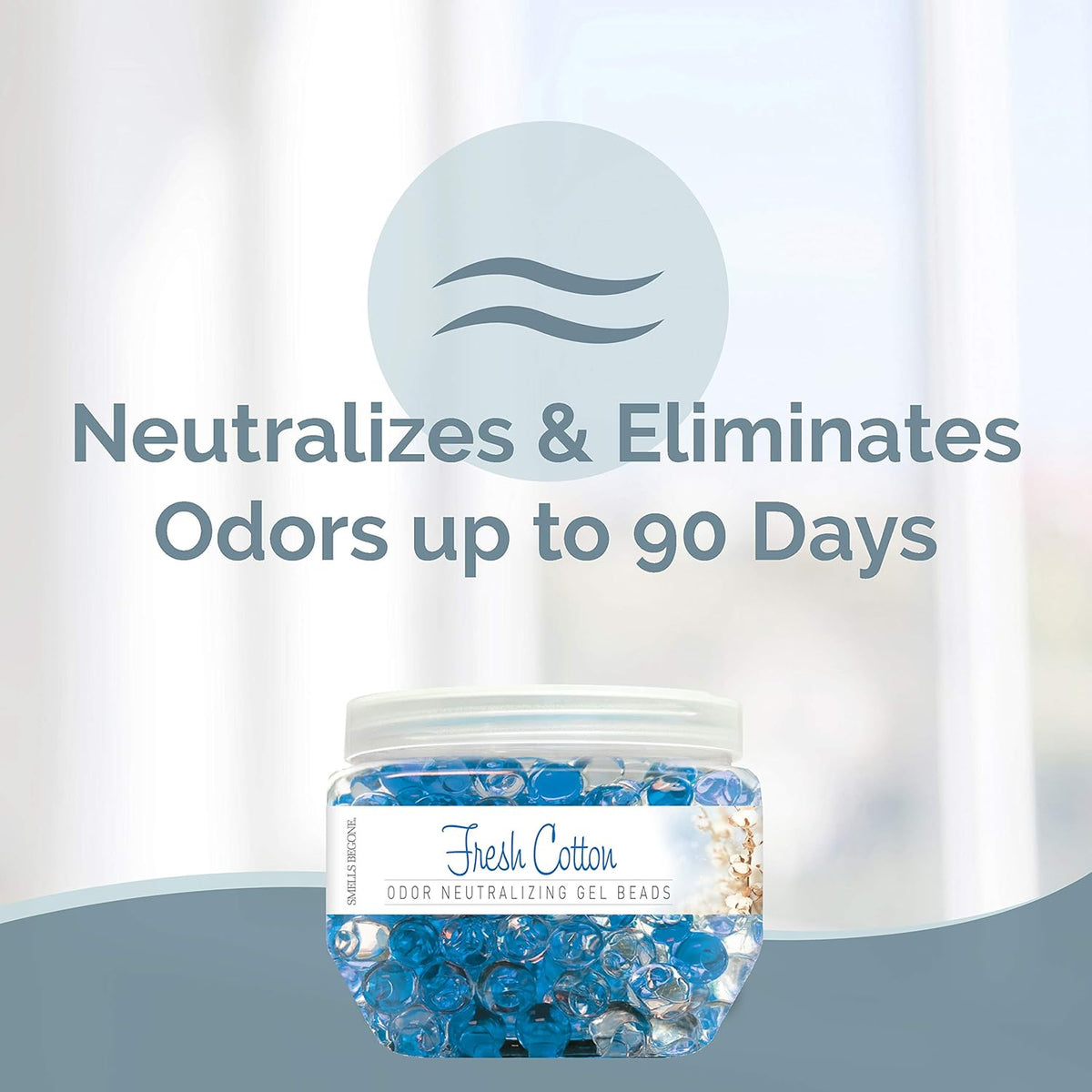 SMELLS BEGONE Odor Eliminator Gel Beads - 12 oz, Pack of 2 - Eliminates Odor in Bathrooms, Cars