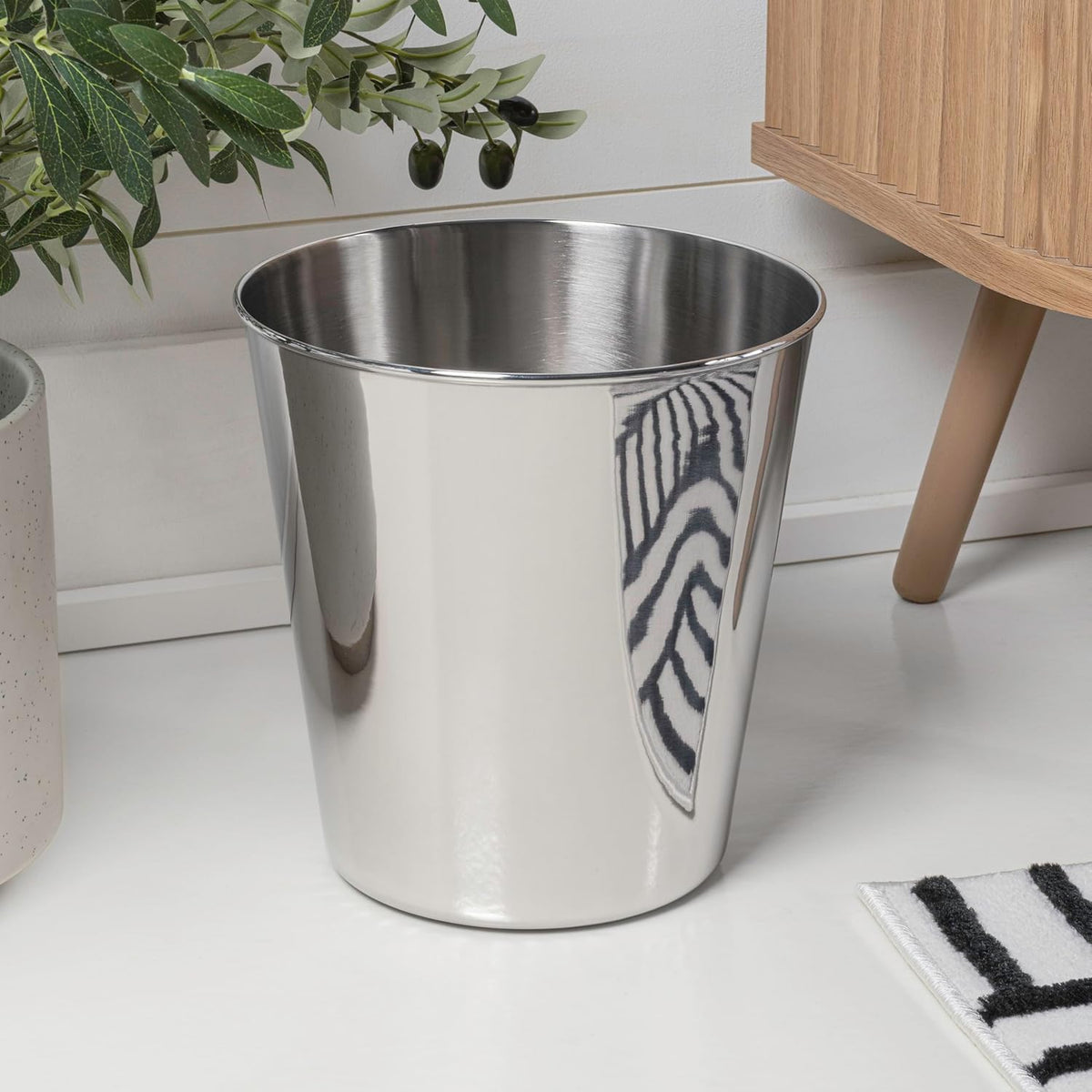 happimess HPM1113D-SET2 Nolan Modern Classic Smooth Steel 2 Gal Waste Bin for Kitchen, Office