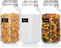 Vtopmart 78oz Glass Food Storage Jars with Airtight Clamp Lids, 3 Pack Large Kitchen Canisters for
