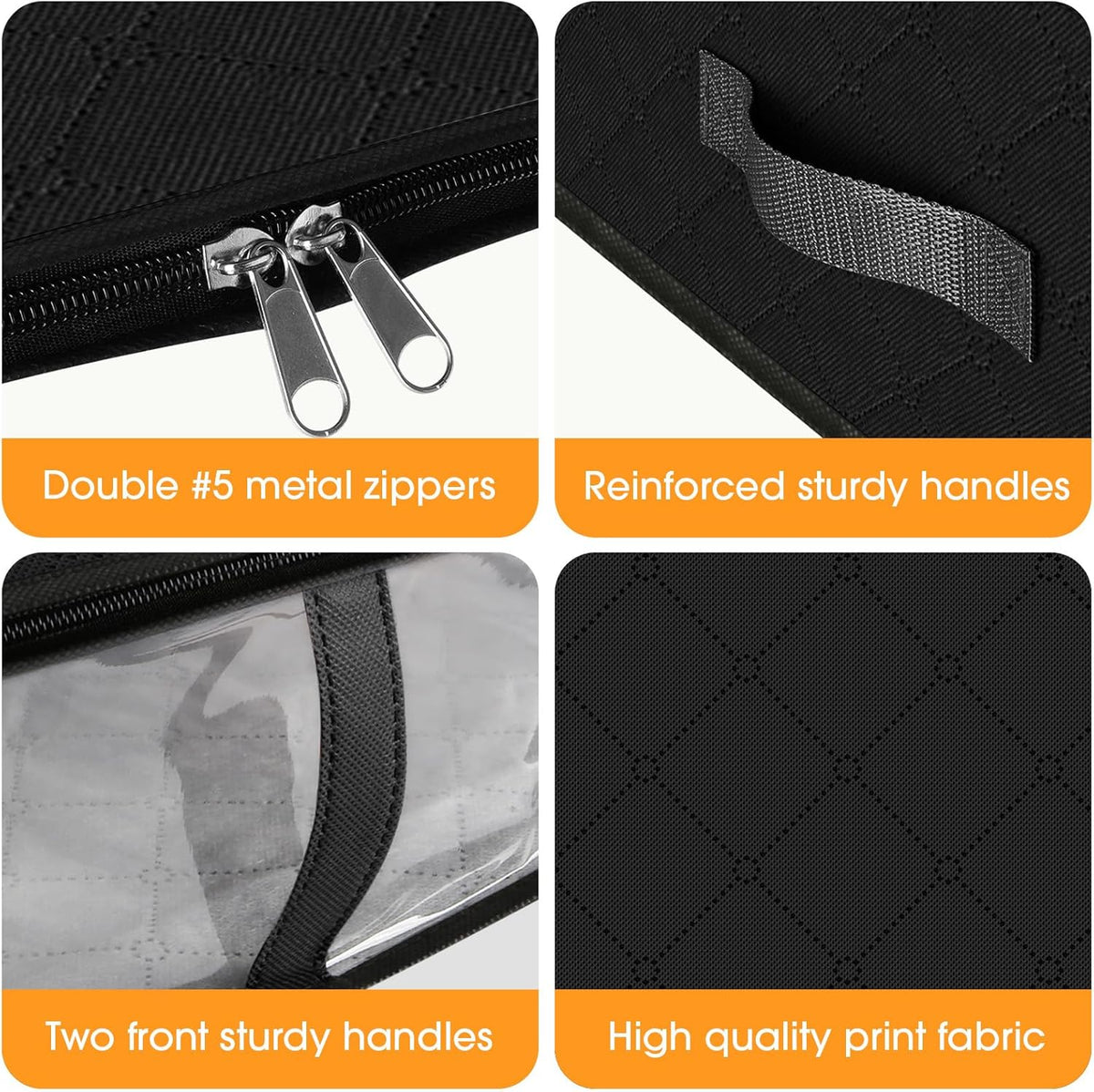 StorageRight Under Bed Storage Bins, 6-Pack 40L Foldable Fabric Storage Bags with Transparent