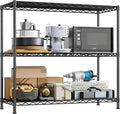 3- Shelf Metal Shelving Unit 35.6Wx14Dx36H Adjustable Storage Shelves Heavy Duty Garage Shelving