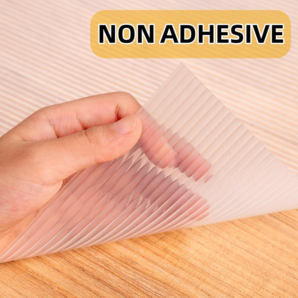 Shelf Liner Non Slip,Non Adhesive Cabinet Liner,Waterproof Drawer Liner,Food-Grade EVA Material for