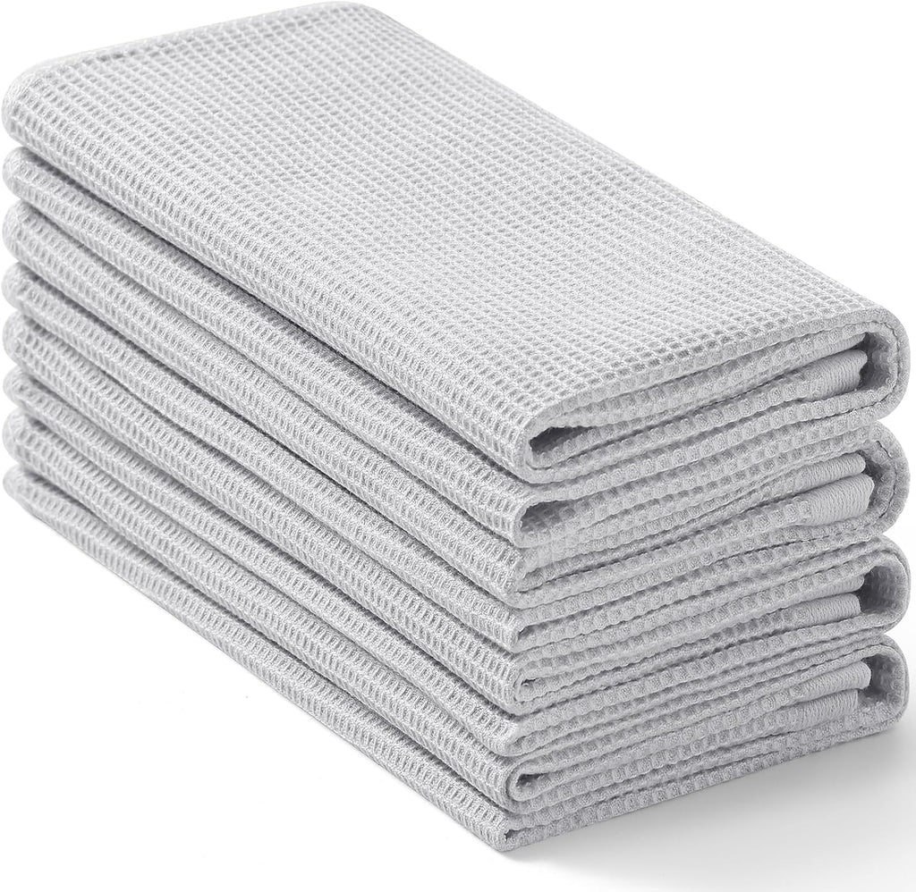 Homaxy 100% Cotton Waffle Weave Kitchen Towels - 4 Pack Soft and Absorbent Dish Towels - 16 x 26