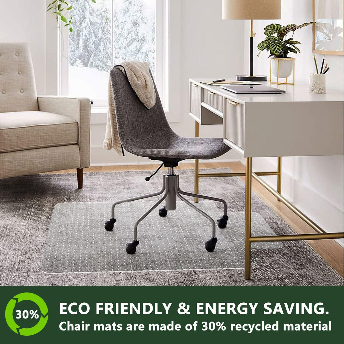 FuturHydro Office Chair Mat for Carpet, 46" x 60" Clear Office Home Floor Protector Mat