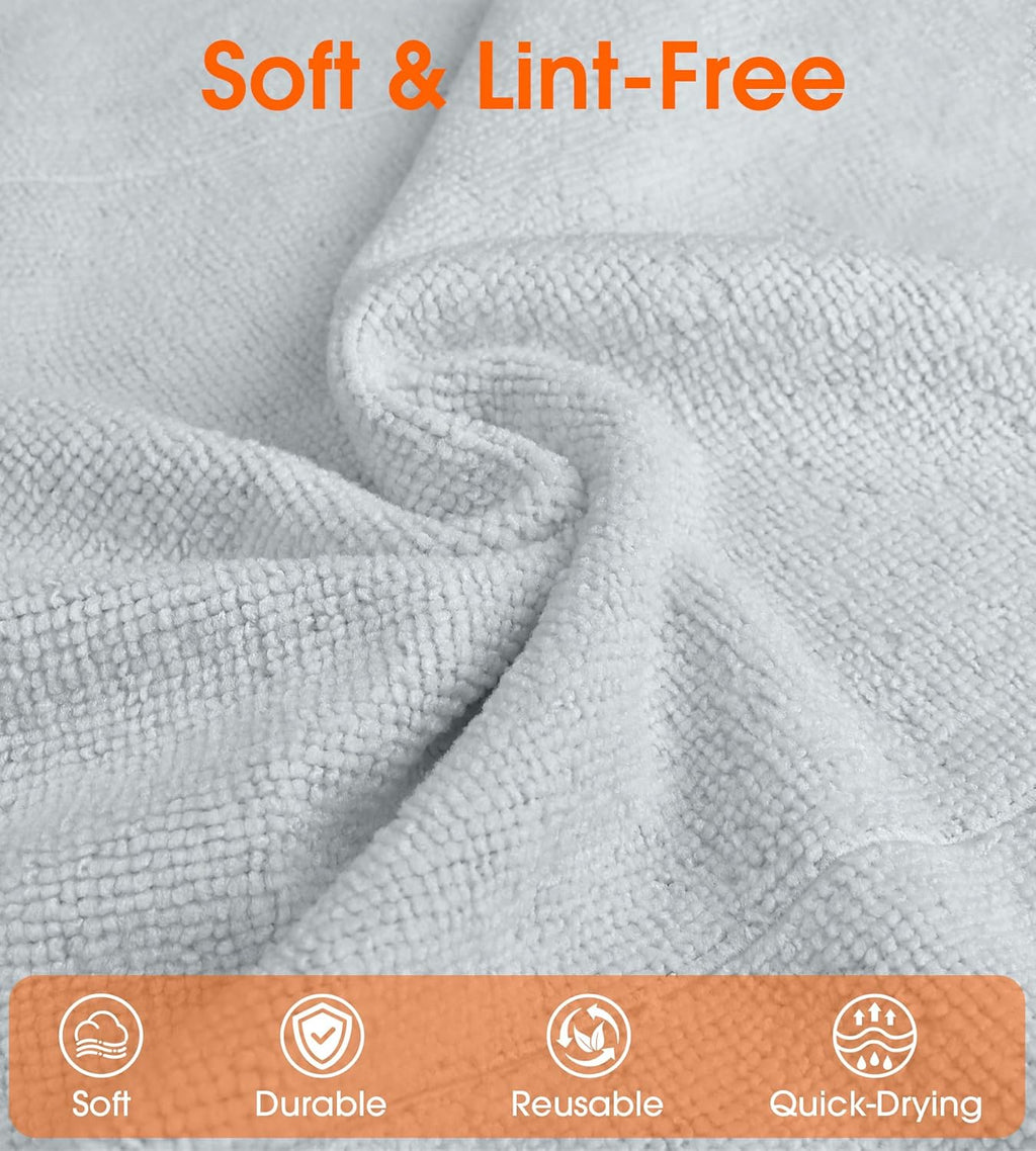 Roll of Microfiber Cleaning Cloth –100 Pack, Tear Away Microfiber Towels, Reusable, Washable