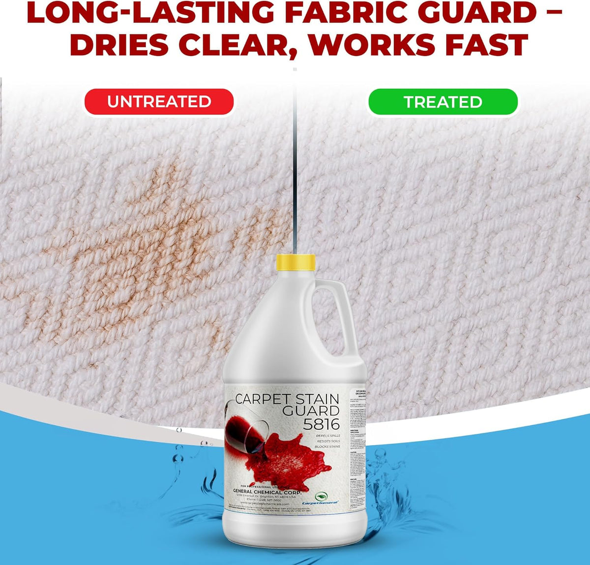 General Chemical Stain Shield Spray - Safe Fabric Protector Spray and Stain Guard 5816 for