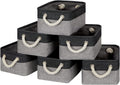 Temary Fabric Storage Baskets 6 Pcs Small Cloth Basket for Shelves Collapsible Decorative Storage