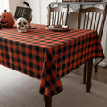 Gingham Plaid Tablecloth - Rectangular 58x102 Inch Water Resistant Halloween Decorations Table