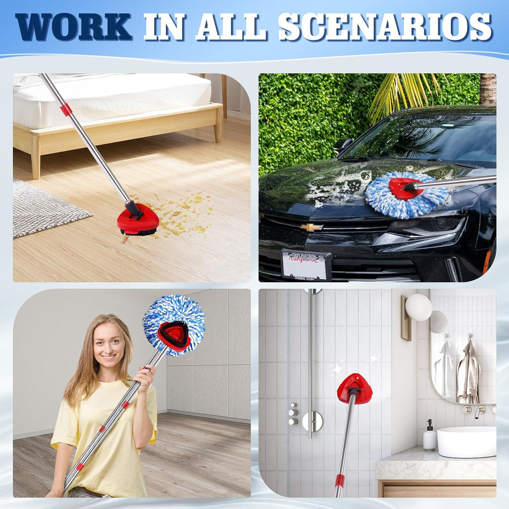 6 Pack Mop Replacement Heads Compatible with Oceda RinseClean 2-Tank System - Includes 2 Mop Scrub