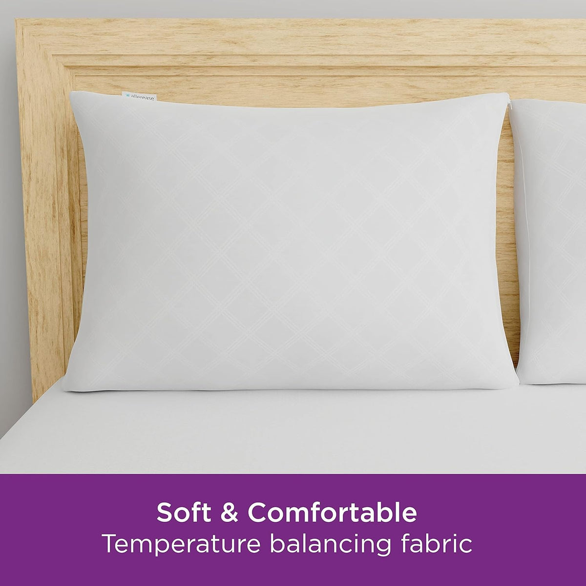 Set of 4 Standard/Queen AllerEase Pillow Protectors - Temperature Balancing, Allergist Recommended