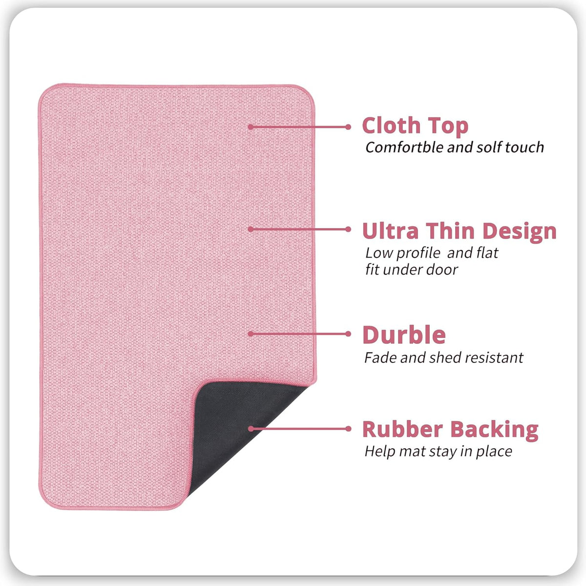 Bath Mat,Ultra Thin Bathroom Rugs,Rubber Bath Mats for Bathroom,No Slip Bath Rugs,Quick Dry,Machine