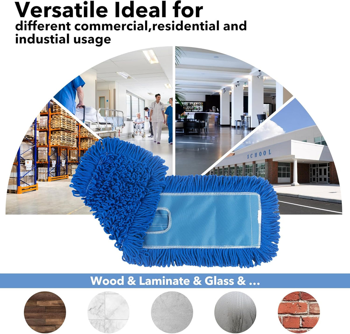 Matthew 36'' Microfiber Loop Dust Mop Washable Commercial&Residential Heavy Duty Mop Head