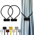 Hion Magnetic Curtain Tiebacks Black 2pcs, Curtain Tiebacks Buckles Holdbacks Holders Hooks Clip