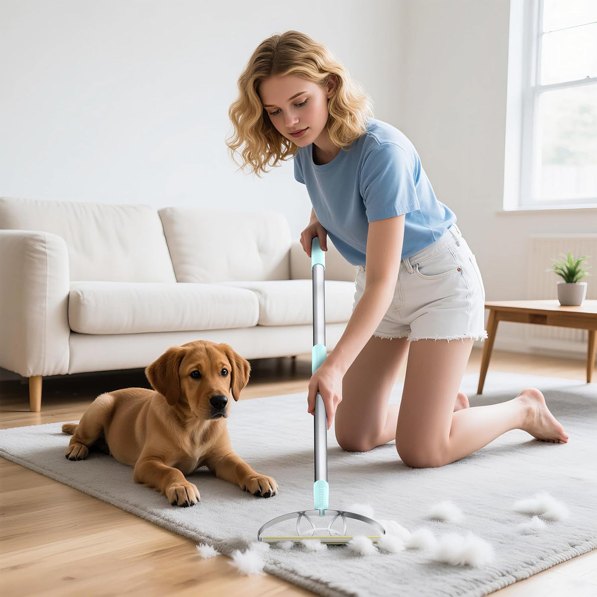 Ultra & Pro LINTPLUS Combo – 63” Long Carpet Rake for Pet Hair + Pro Attachments – Heavy Duty