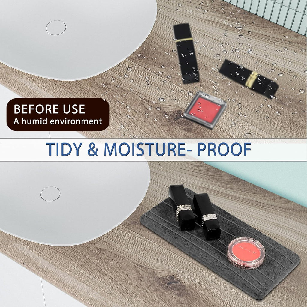 3PCS Water Absorbing Stone Tray, Fast Drying Stone Sink Tray, Stones Soap Trays, Water Absorbent