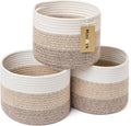 Small Basket for Organizing | Cube Shelf Closet Storage Baskets | 9.7×9.7×7.1” | Woven Rope Gift