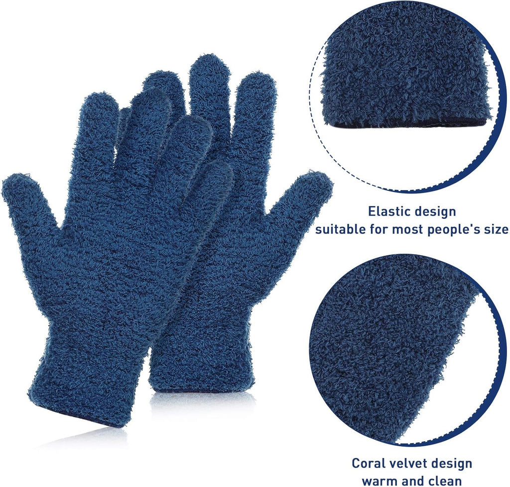 Patelai 2 Pairs Microfiber Gloves for plants Dusting Cleaning Glove Mittens House Cars Blinds