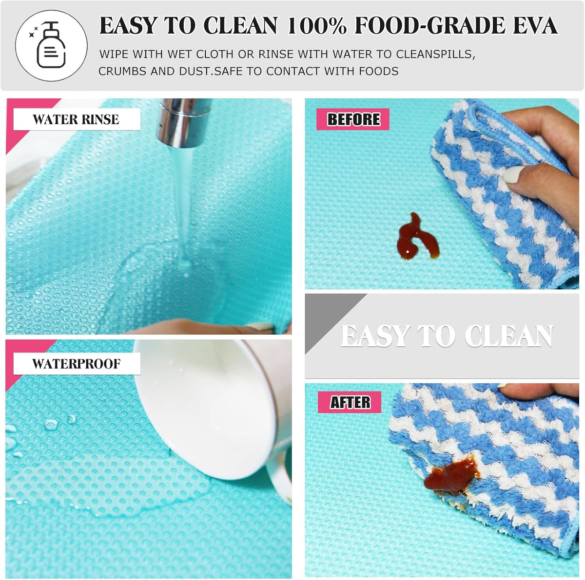 10Pcs Refrigerator Liners, Washable Fridge Liner Shelf Mats Refrigerator Pads for Cupboard Cabinet
