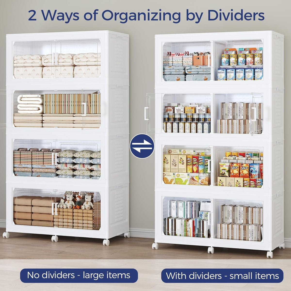 160GAL Extra Large Storage Bins with Lid, 640Qt Stackable Closet Organizers and Drawers