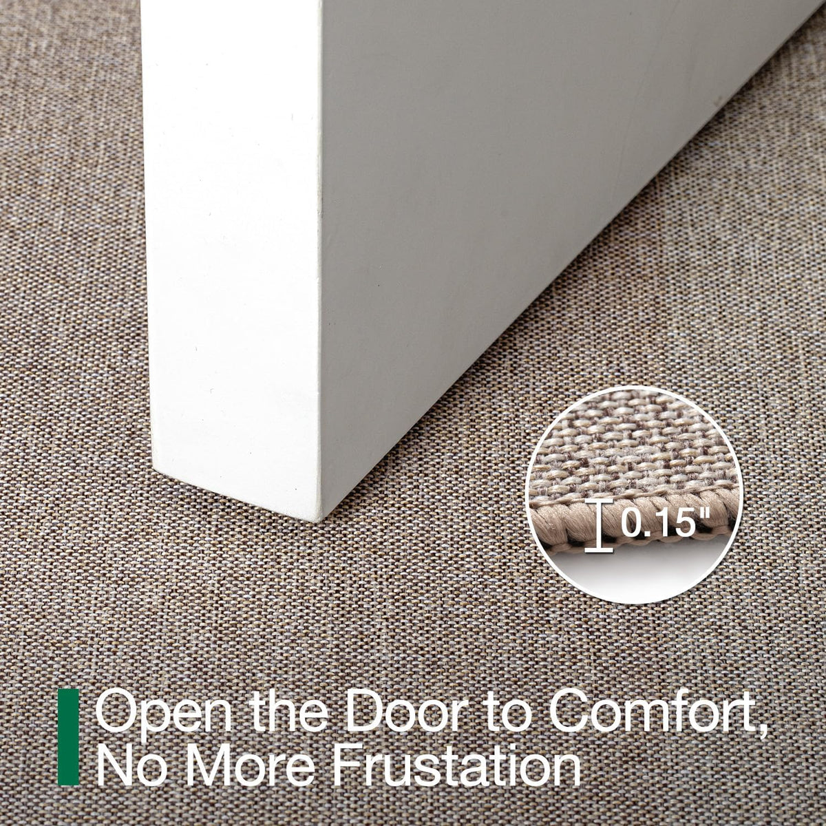 LUMI Ultra Thin Door Mat for Entryway, 24"x36" Low Profile Non Slip Rubber Backing Indoor Doormat