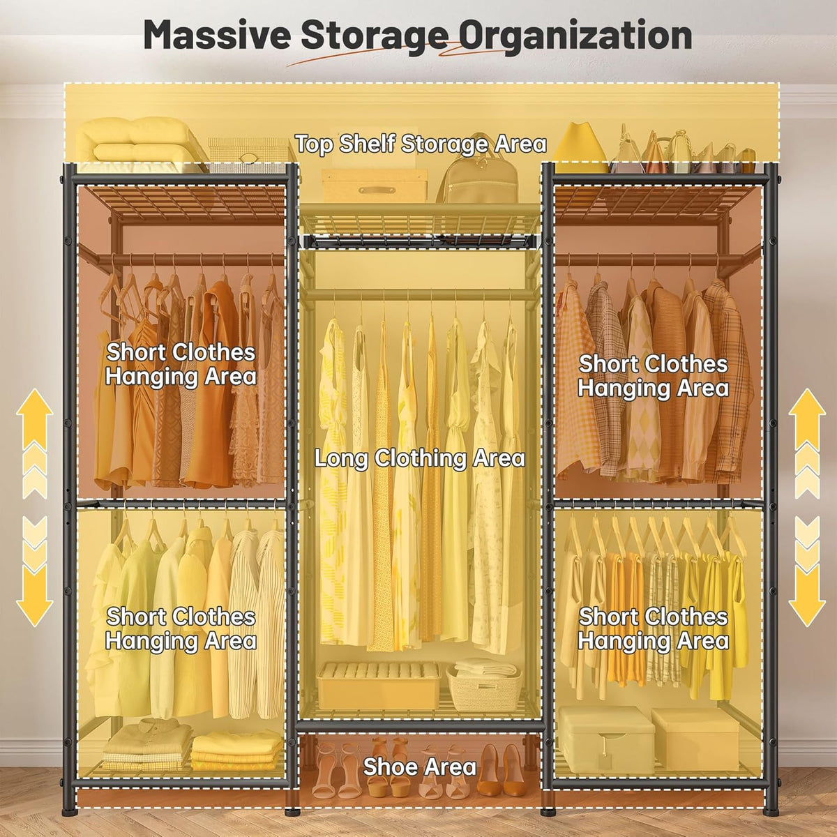 Raybee Clothes Rack with Cover Heavy Duty Clothing Racks for Hanging Clothes Adjustable Metal