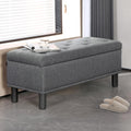 Furnimart 42.5 Inch Storage Ottoman Bench, Flip Top End of Bed Storage Bench, Upholstered Blanket
