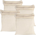4-Piece Large Durable Organic Cotton Mesh Laundry Bags with Sturdy Zippers and Breathable Mesh are