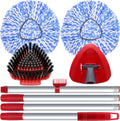 2 Pack Spin Mop Heads Replacement Compatible with O Cedar RinseClean 2 Tank, Upgraded Scrub Brush,4