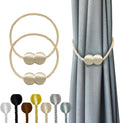 Hion Magnetic Curtain Tiebacks Beige 2pcs, Curtain Tiebacks Buckles Holdbacks Holders Hooks Clip