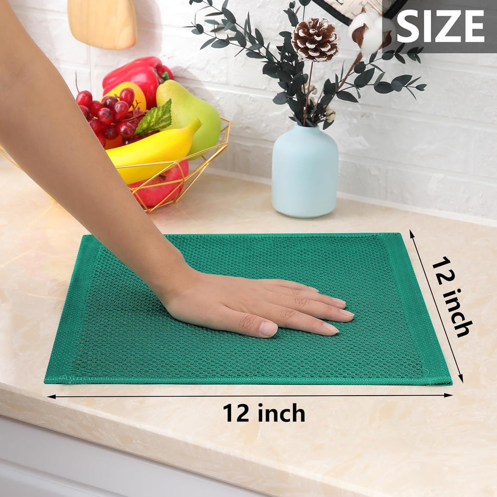 Homaxy 100% Cotton Waffle Weave Kitchen Dish Cloths, Ultra Soft Absorbent Quick Drying Dish Towels