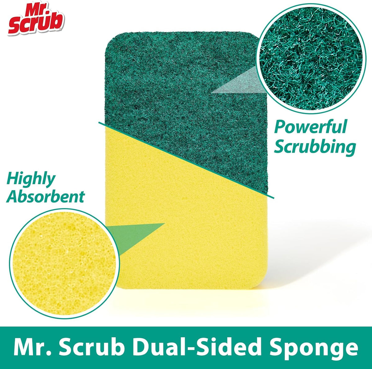 Sponges Kitchen Scrub Dish Sponge Scouring Pad, 48 Pack Cleaning Brush Scrubber Supplies for Soap