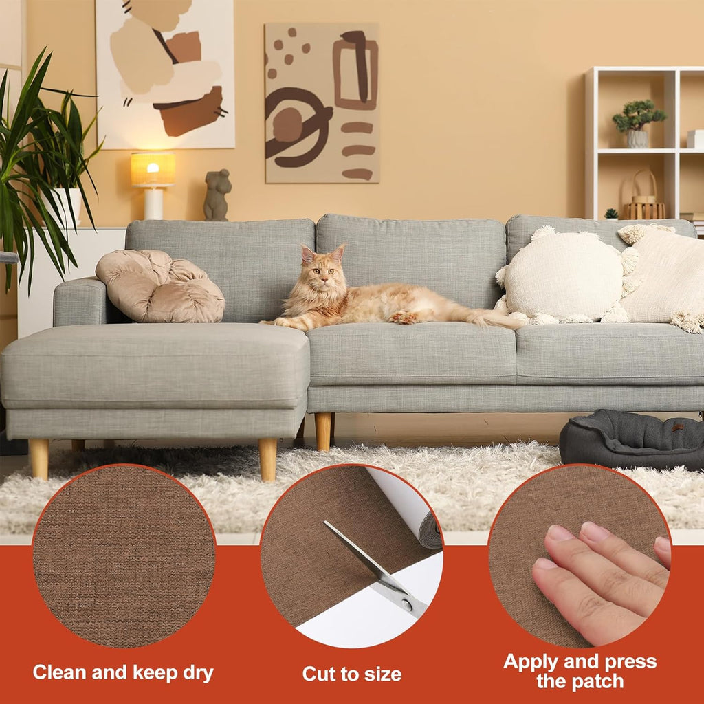 PATIKIL 70x4.4 Inch Linen Repair Tape, Repair Fabric Patch Self Adhesive Couch Patch Line Repair