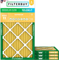 Filterbuy 12x24x1 Air Filter MERV 11 (MPR 1200) Allergen Defense Replacement (4-Pack)