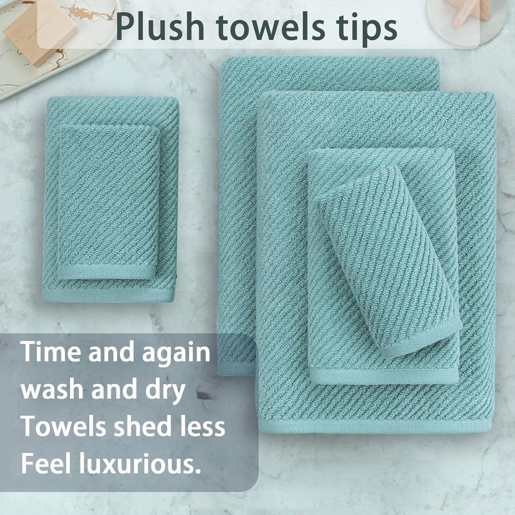 Towels for Bathroom - 100% Cotton | Lightweight | Thick | Soft, Quick Dry Towels, Bath Towel Set of