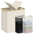 efluky Laundry Hamper with Lid, Double Laundry Basket with 2 Removable Bags, 2 Section Laundry Bin