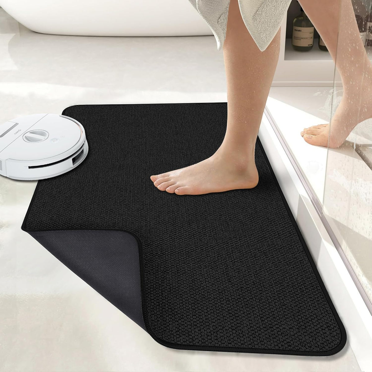 Bath Mat,Ultra Thin Bathroom Runner Rugs,Large Bath Mats for Bathroom,Quick Dry,Non-Slip,Machine