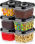 DWËLLZA KITCHEN Mini Airtight Food Storage Containers with Lids – Set of 6 Clear Plastic Small