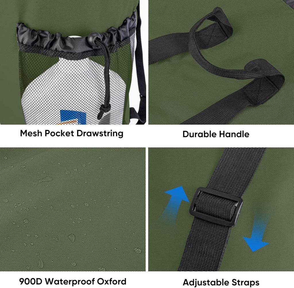 BALEINE 120L Laundry Bag Backpack, 900D Oxford Fabric Large Travel Laundry Bags with Shoulder