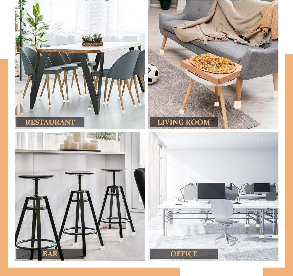 1-1/8" Round Rubber Chair Leg Tips Caps, Chair Leg Floor Protectors, Non-Slip Chair Leg Caps, Stool