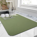 Dish Drying Mat for Kitchen Counter, Heat Resistant Drainer Mats with Non-slip Rubber Backed, Hide